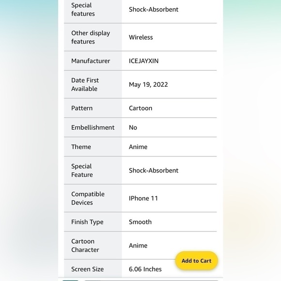 Icejayxin iPhone 11 or iPhone XR Case, Cool Anime Cartoon Eyes Phone Case NEW - Picture 9 of 12